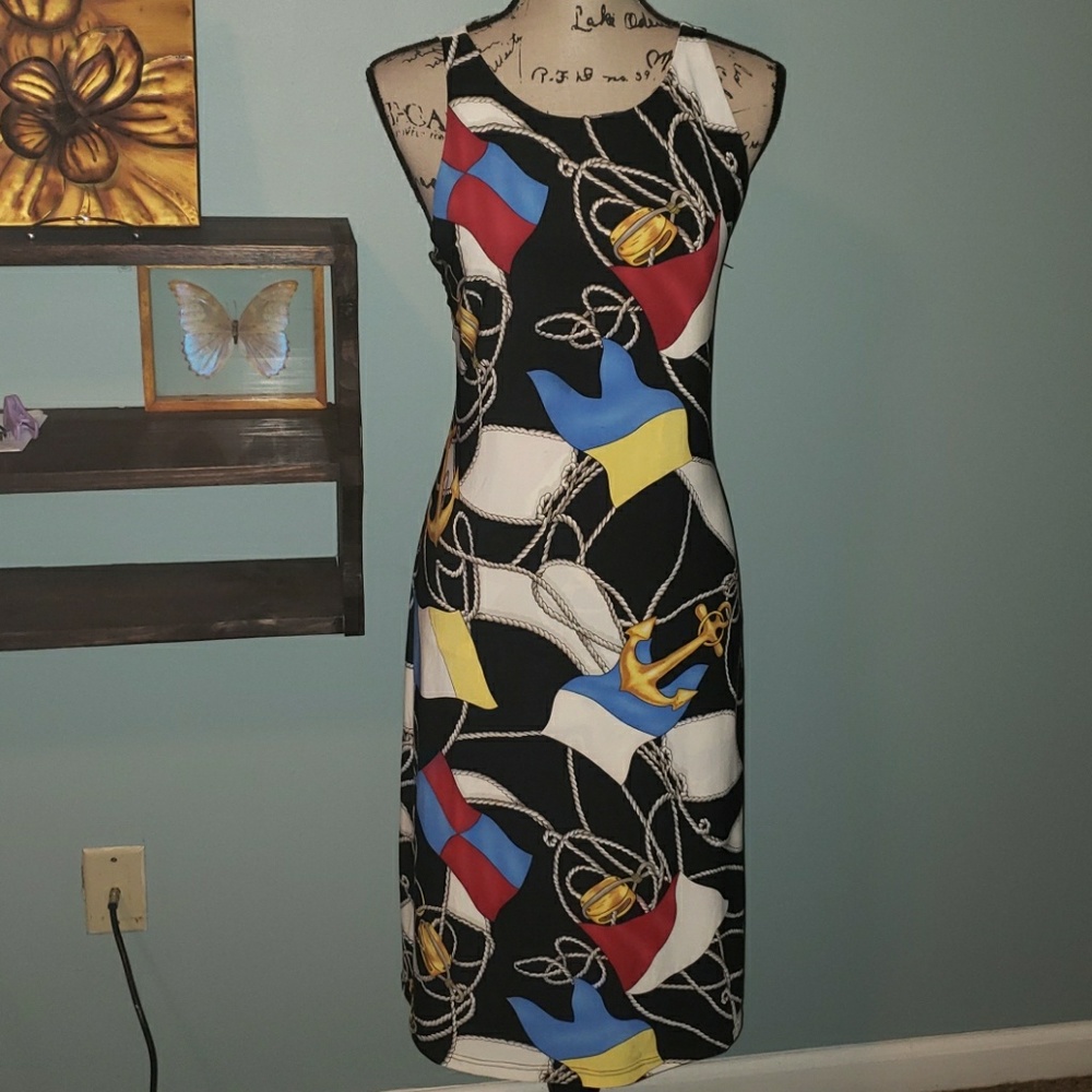 New Lauren Ralph Lauren Nautical Trapeze Dress Size Xlarge - Picture 2 of 13